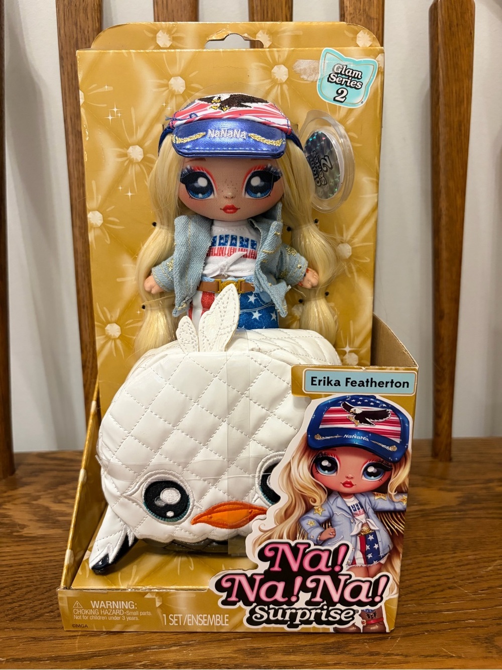 Na! Na! Na! Surprise Glam Series 2 Erika Featherton Doll & Pom Purse NIB